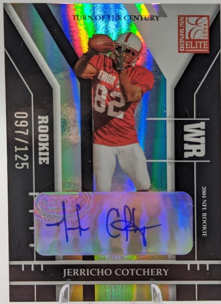 Jerricho Cotchery #146 2004 Panini Donruss Elite Turn Of The Century Autographs Football