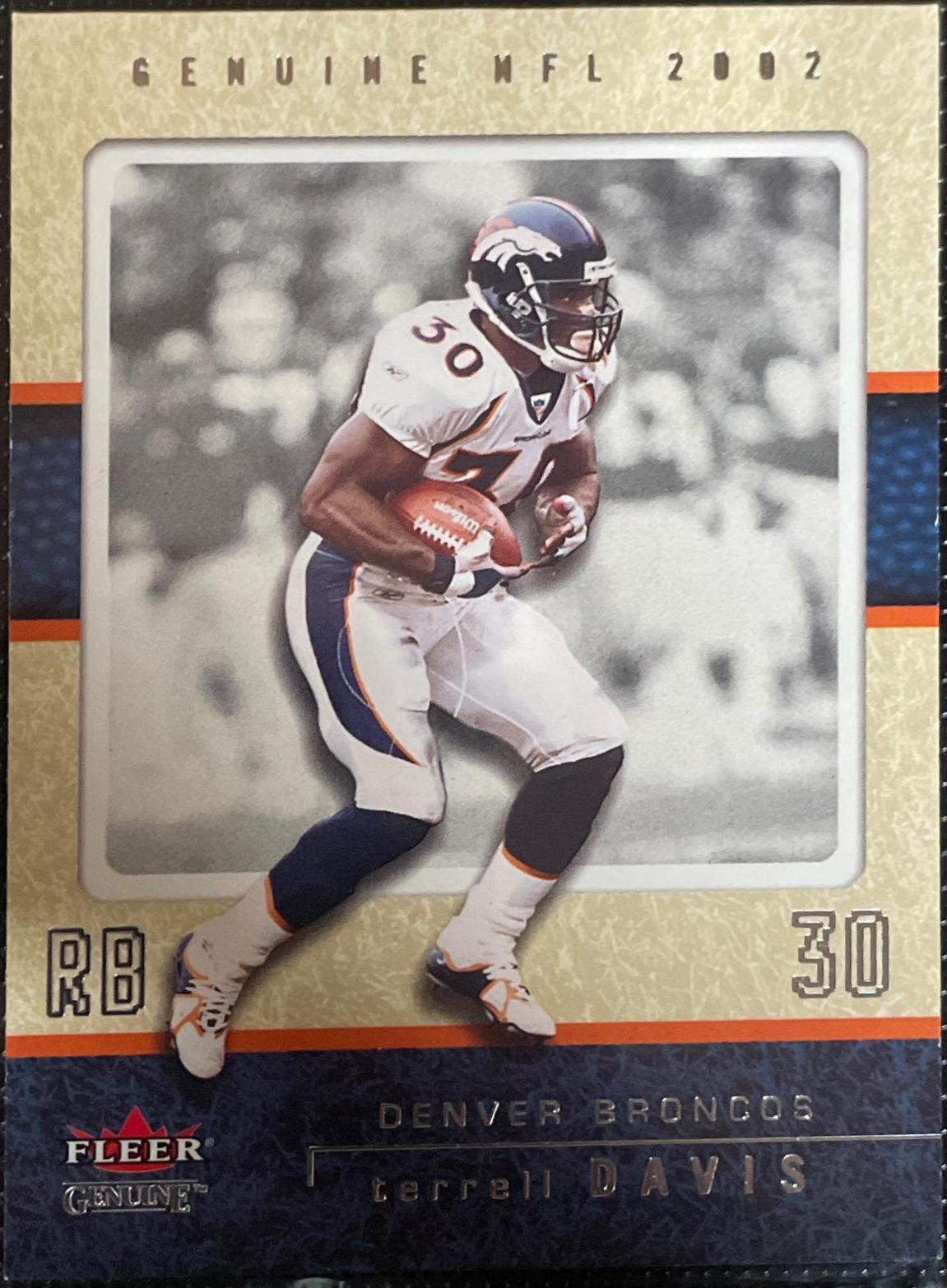 Terrell Davis #54 Football Cards 2002 Fleer Genuine