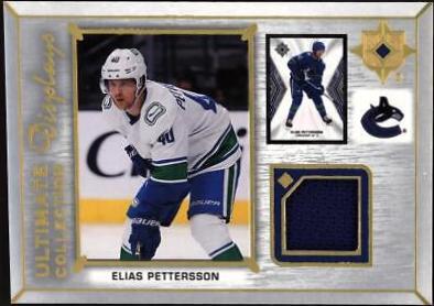 Elias Pettersson #UD-EP Hockey Cards 2021 Ultimate Collection Display Jersey