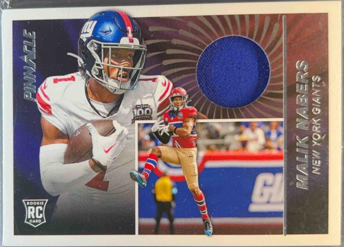 Malik Nabers #PJ-MNS Football Cards 2024 Panini Encore Pinnacle Jersey