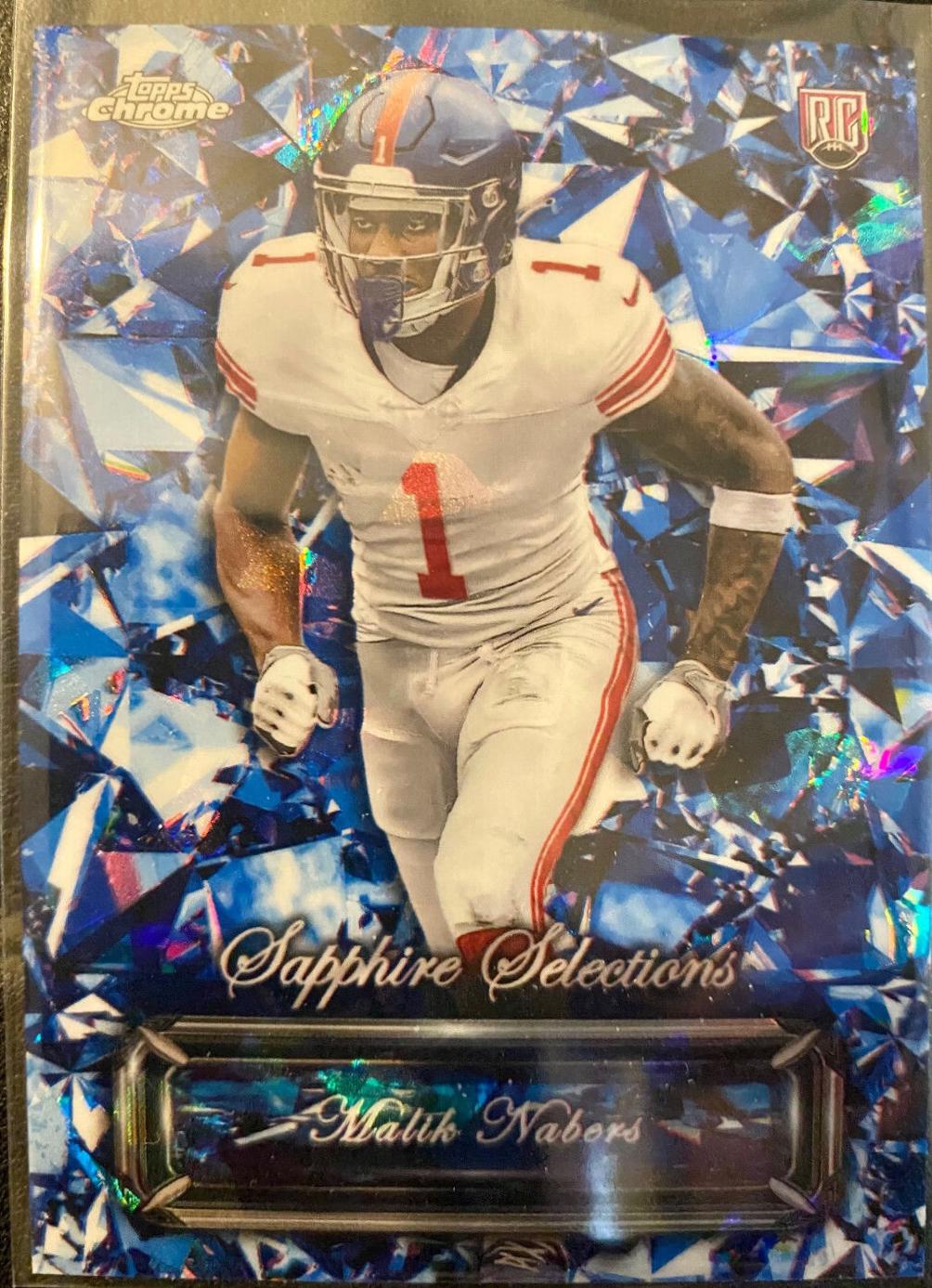 Malik Nabers #SS-7 Football Cards 2024 Topps Chrome Sapphire Selections