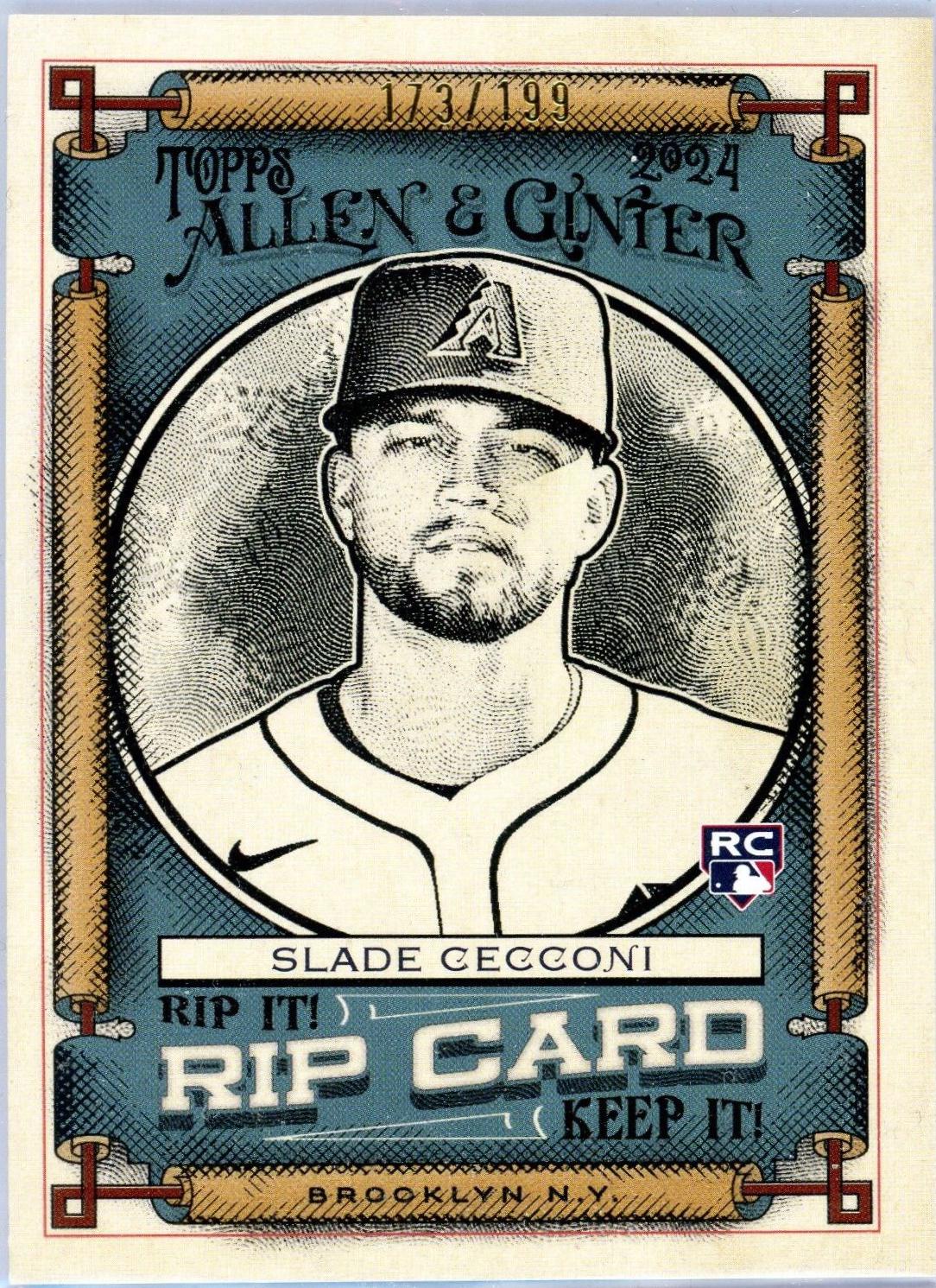 Slade Cecconi #RIP-SC Baseball Cards 2024 Topps Allen & Ginter Rip Card