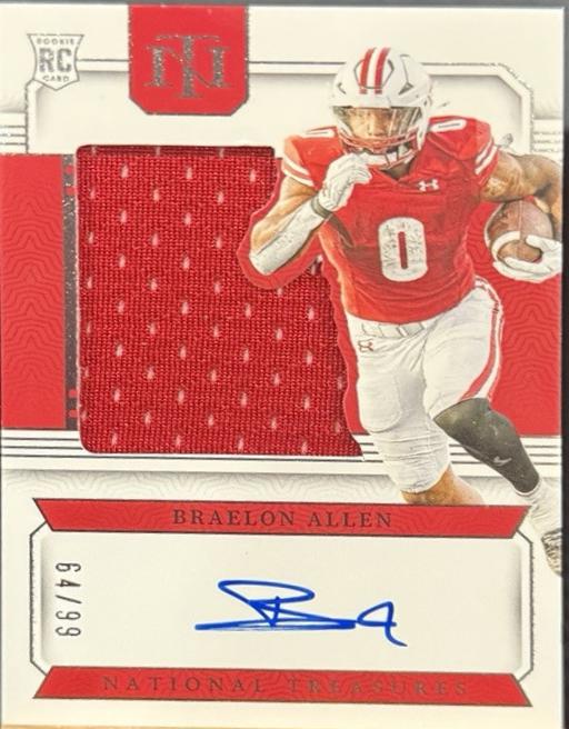 Braelon Allen #CCS-BA Football Cards 2024 Panini National Treasures Collegiate College Silhouettes Signature