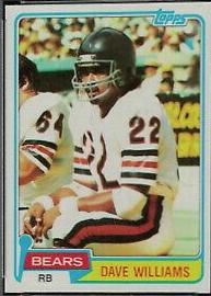 Dave Williams #193 Football Cards 1981 Topps