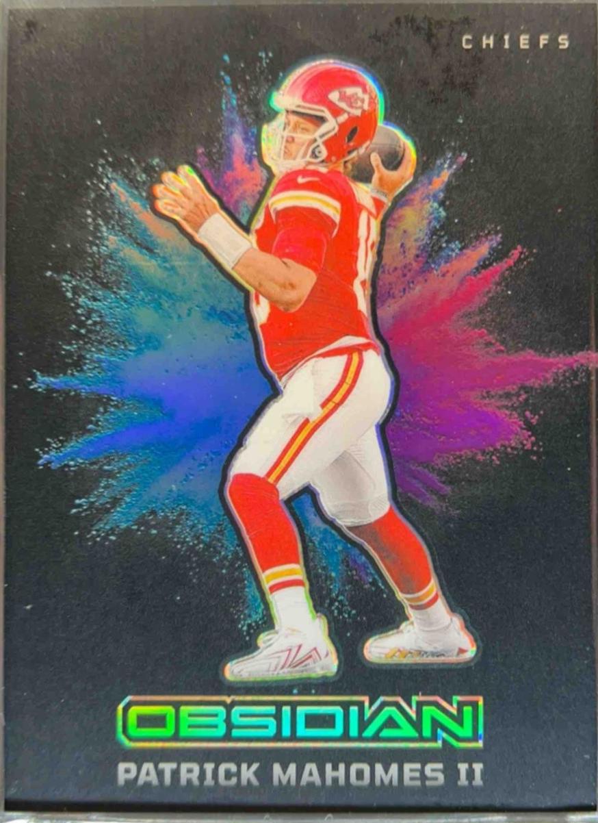 Patrick Mahomes II #17 Football Cards 2024 Panini Obsidian Black Color Blast