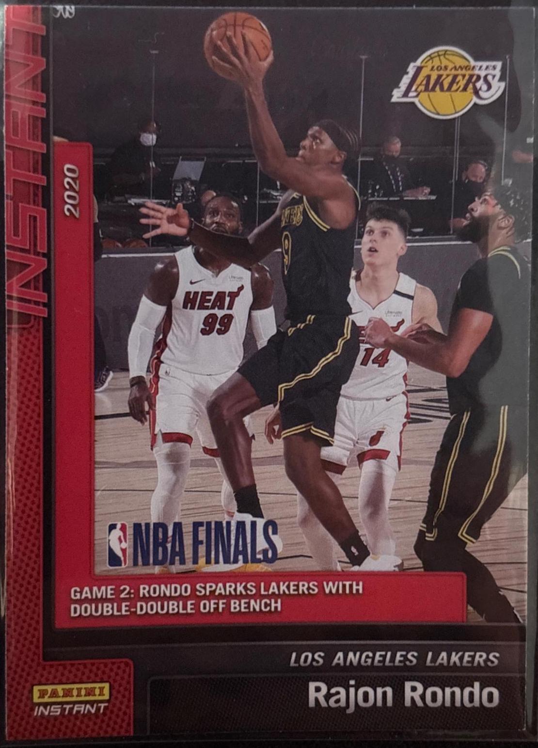 Rajon Rondo #22 Basketball Cards 2019 Panini Instant Lakers NBA Champions