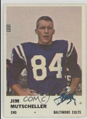Jim Mutscheller #34 Football Cards 1961 Fleer