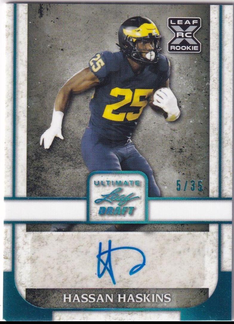 Hassan Haskins #BA-HH1 2022 Leaf Ultimate Draft Autographs Football