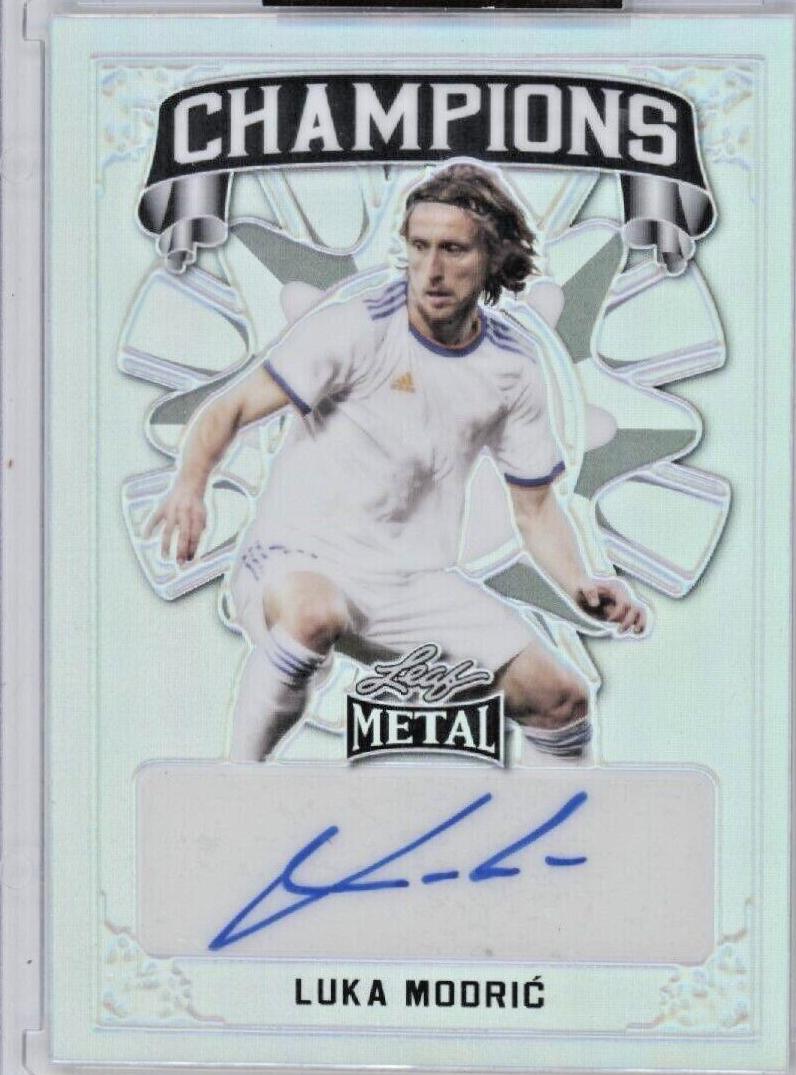 Luka Modric #C-LM2 Soccer Cards 2022 Leaf Metal Champions Autographs