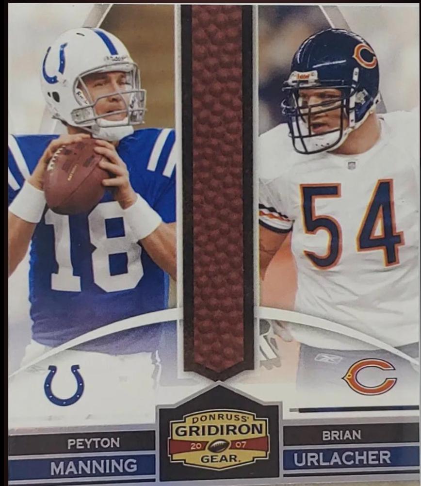 Peyton Manning/Brian Urlacher #R-1 Football Cards 2007 Panini Donruss Gridiron Gear Rivals