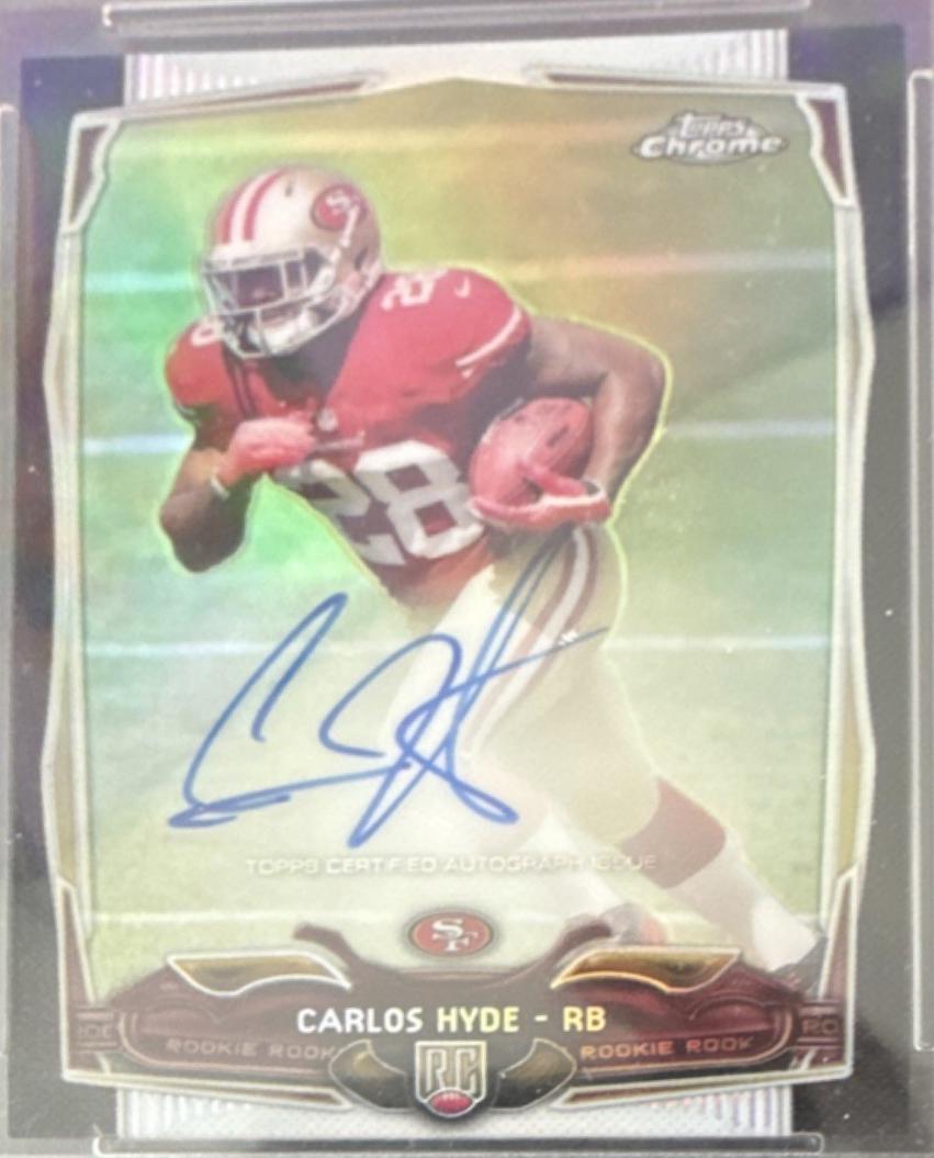 Carlos Hyde [Ball in Left Hand Autograph Black Refractor] #158
