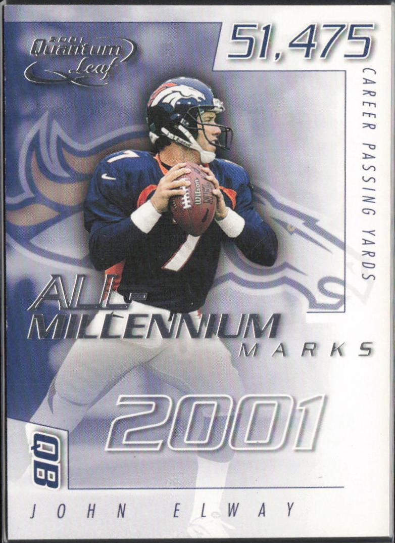 John Elway #A MAR-22 Football Cards 2001 Quantum Leaf All Millennium Marks