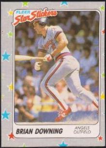 Brian Downing #11 Baseball Cards 1988 Fleer Star Stickers