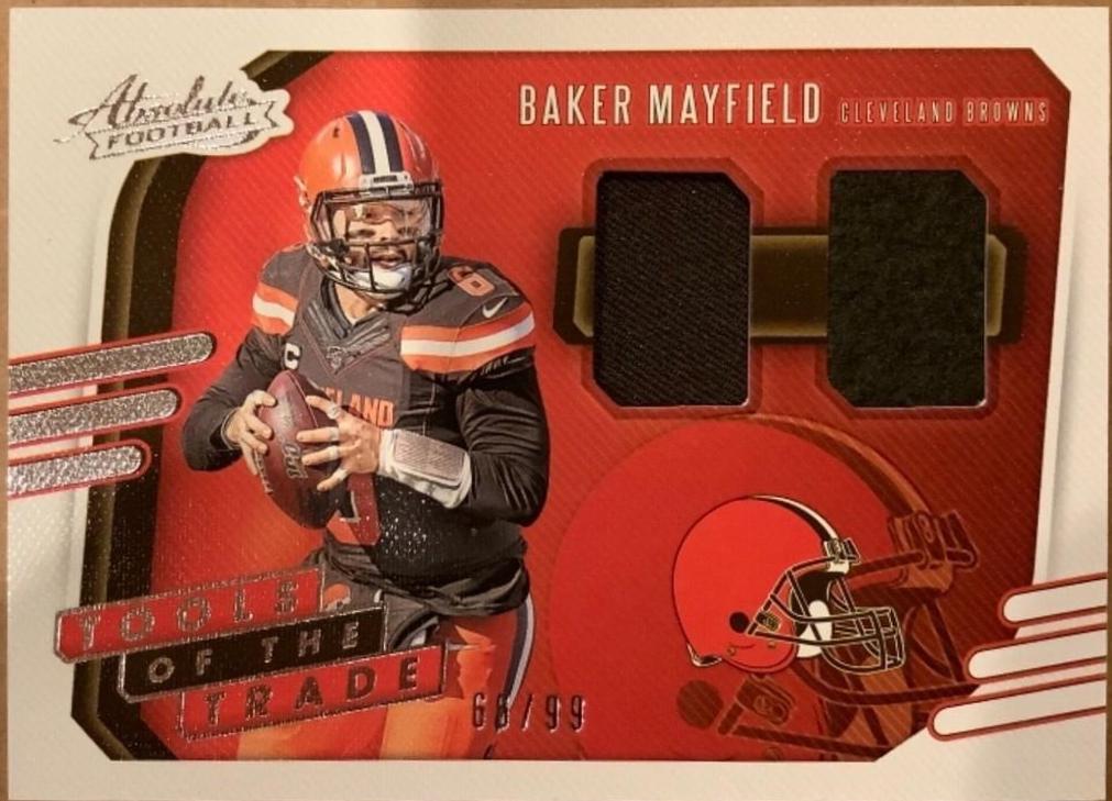 Baker Mayfield #TTD-23 Football Cards 2020 Panini Absolute Tools of the Trade Double
