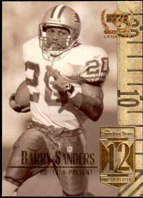 Barry Sanders #12 Football Cards 1999 Upper Deck Century Legends