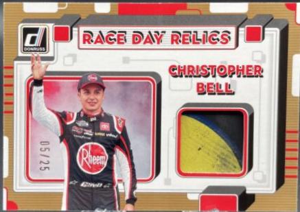 Christopher Bell #RR-CB Racing Cards 2023 Panini Donruss NASCAR Race Day Relics