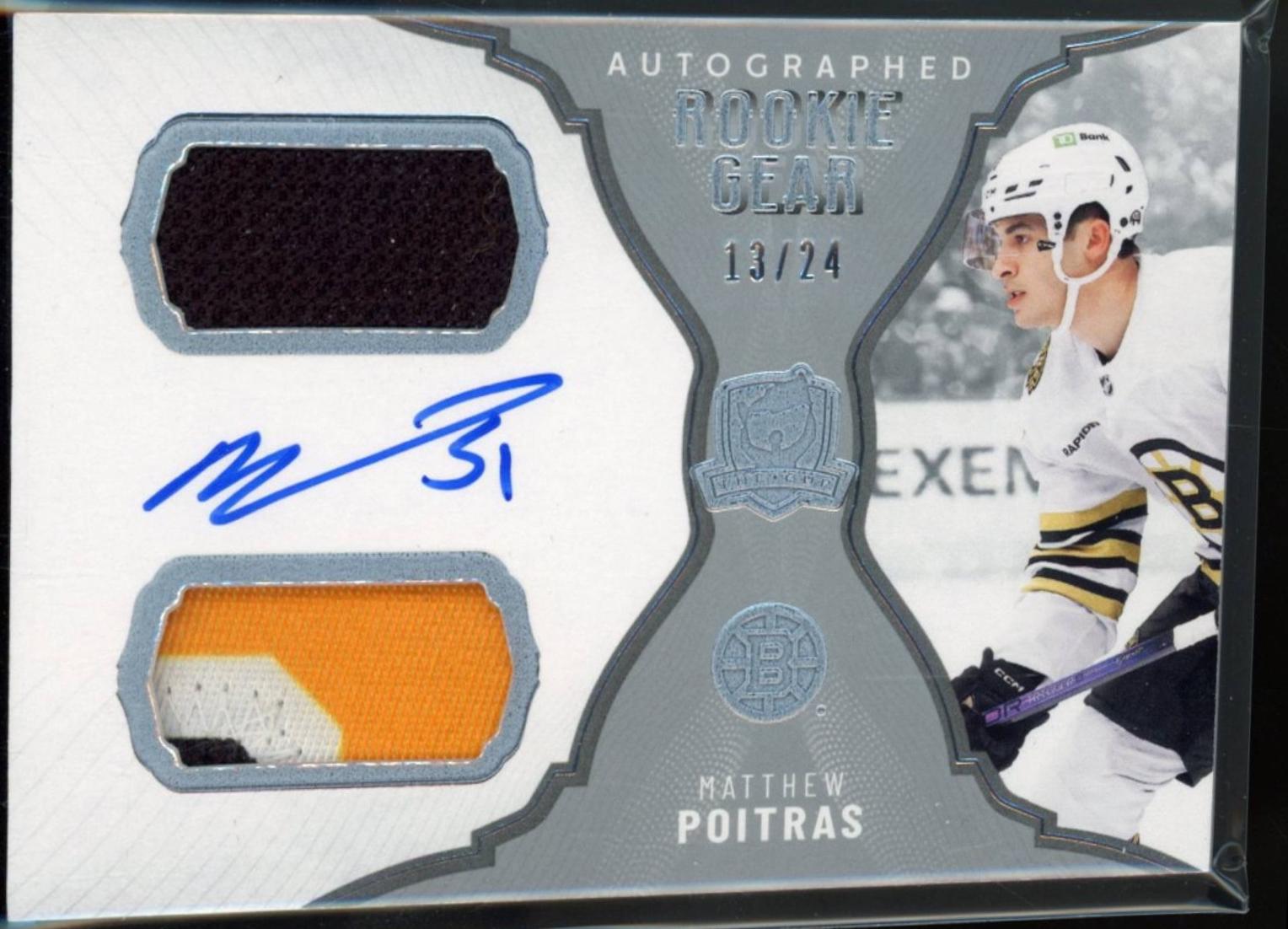 Matthew Poitras #RG-MP 2023 Upper Deck The Cup Autograph Rookie Gear Hockey