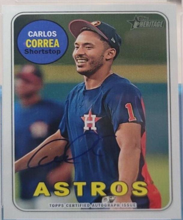 Carlos Correa #CC Baseball Cards 2018 Topps Heritage Real One Autographs