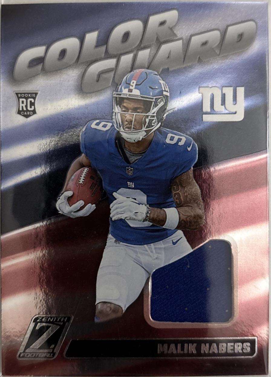 Malik Nabers #CG5 Football Cards 2024 Panini Zenith Color Guard
