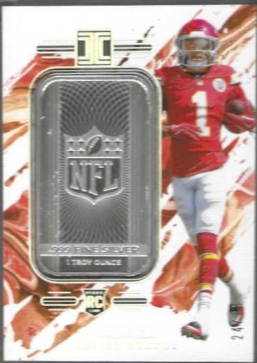 Xavier Worthy #5 Football Cards 2024 Panini Impeccable Silver NFL Shield