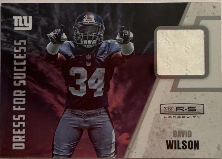 David Wilson #9 #9 Football Cards 2012 Panini Rookies & Stars Longevity Dress for Success Material