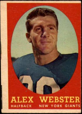 Alex Webster #30 Football Cards 1958 Topps