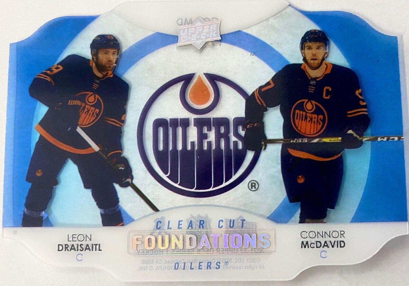 Leon Draisaitl / Connor McDavid #CCF-MD Hockey Cards 2021 Upper Deck Clear Cut Foundations