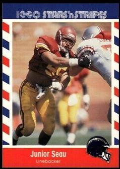Junior Seau #84 Football Cards 1990 Asher Candy Stars 'n Stripes