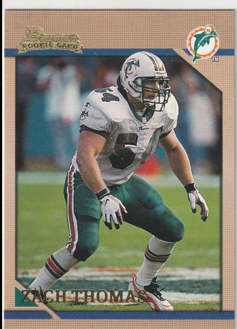 Zach Thomas #BRC13 Football Cards 2001 Bowman 1996 Rookies