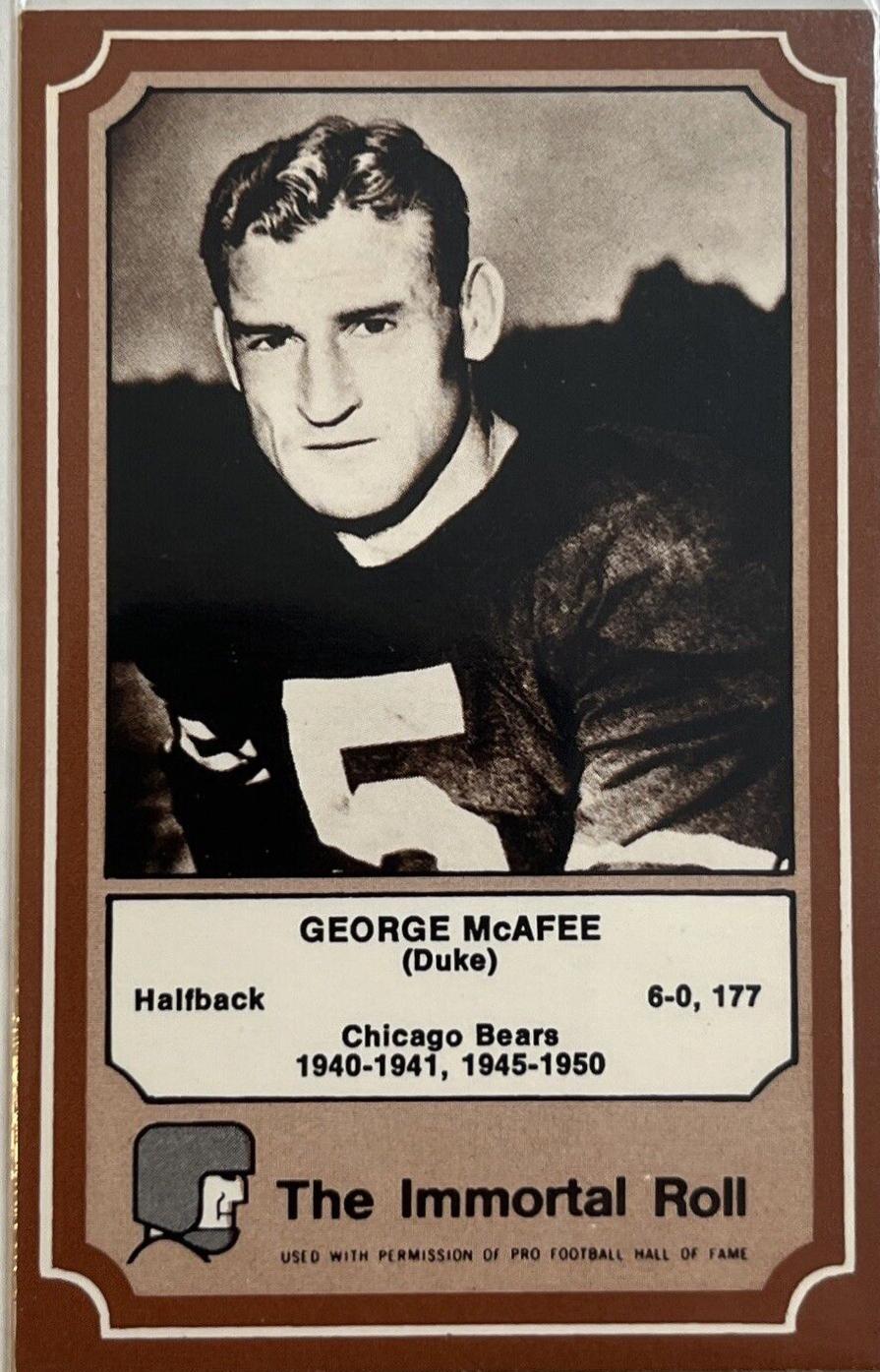 George McAfee #9 Football Cards 1975 Fleer Hall of Fame