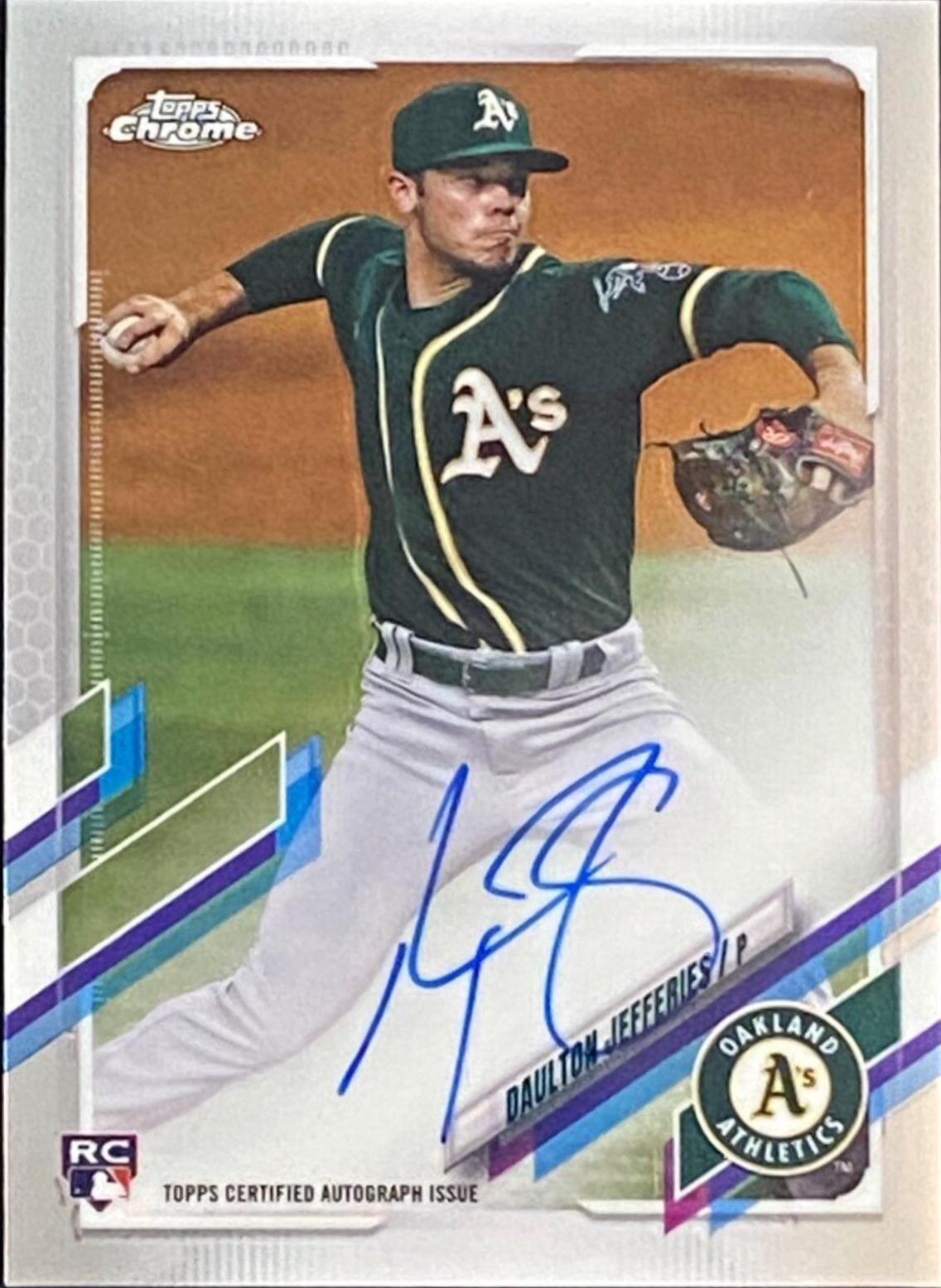 Daulton Jefferies #RA-DJ Baseball Cards 2021 Topps Chrome Rookie Autographs