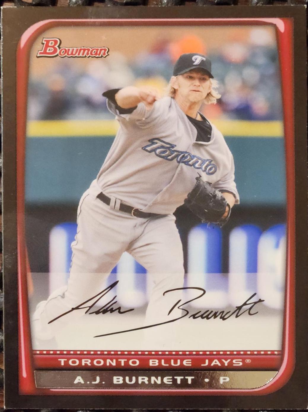 A.J. Burnett #22 Baseball Cards 2008 Bowman