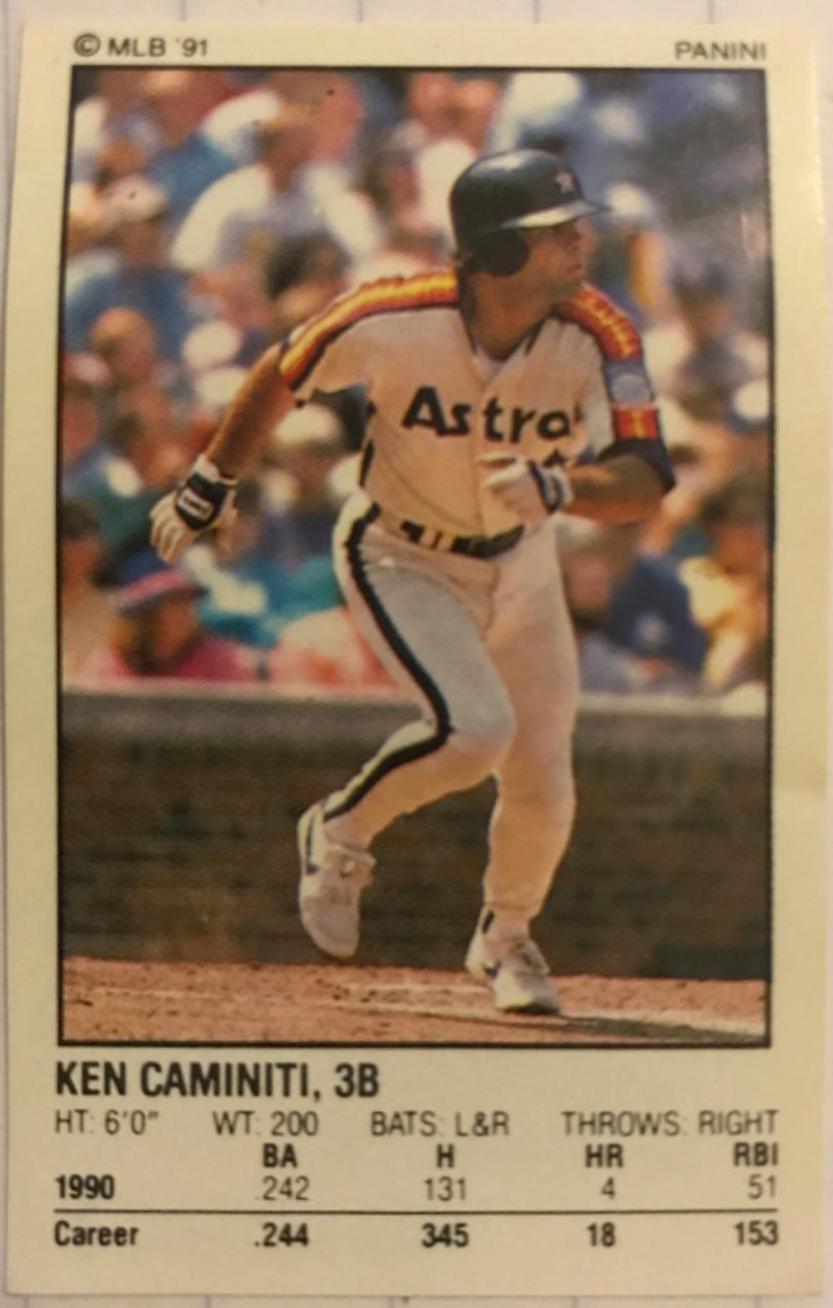 Ken Caminiti #17 Baseball Cards 1991 Panini Stickers
