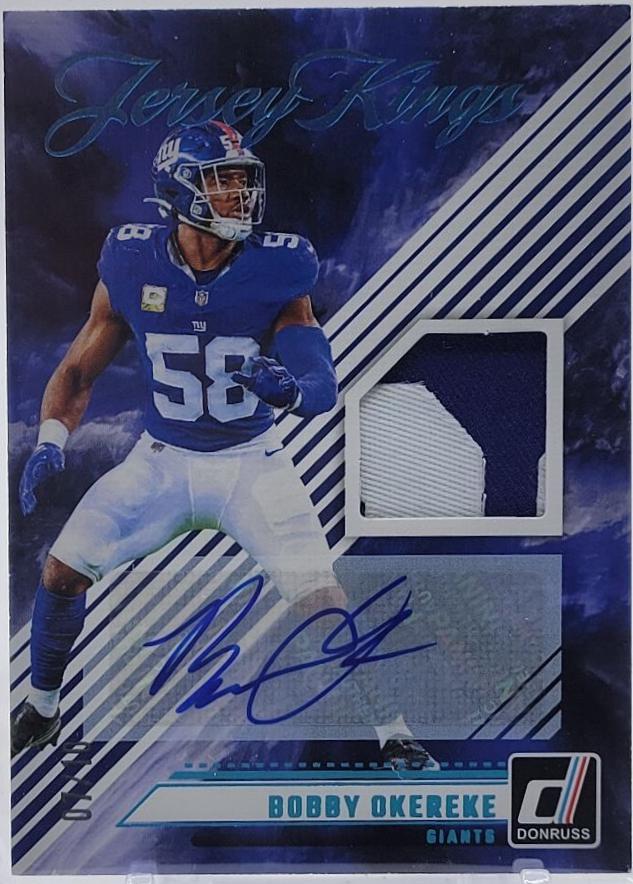 Bobby Okereke #JK-BOK Football Cards 2024 Panini Donruss Jersey Kings Autograph