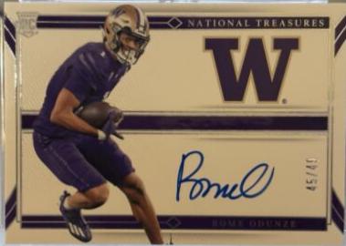 Rome Odunze #TL-RO Football Cards 2024 Panini National Treasures Collegiate Team Logo Signature