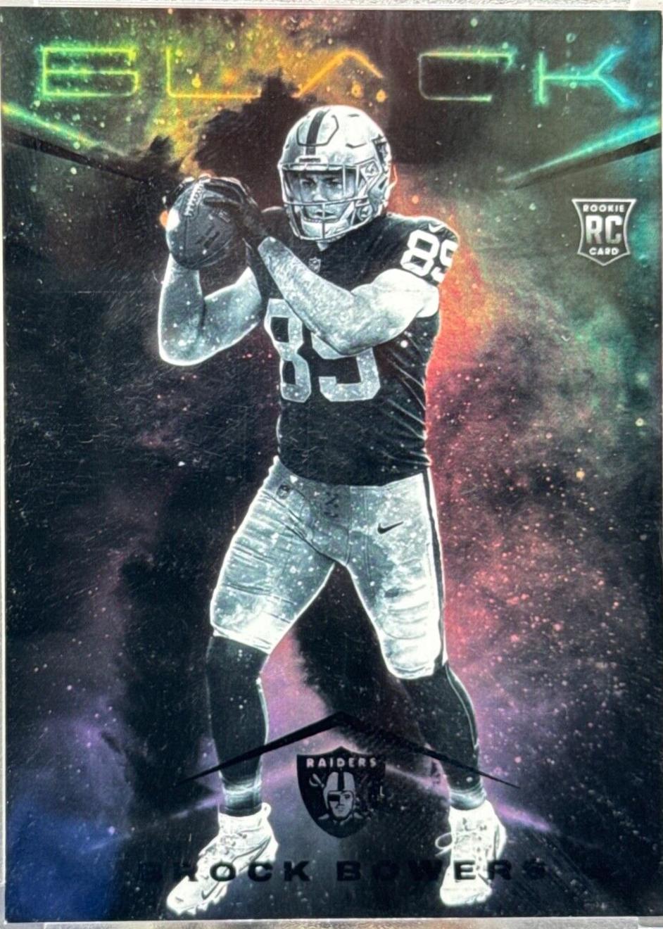 Brock Bowers #SM-BBS Football Cards 2024 Panini Black Smokescreen