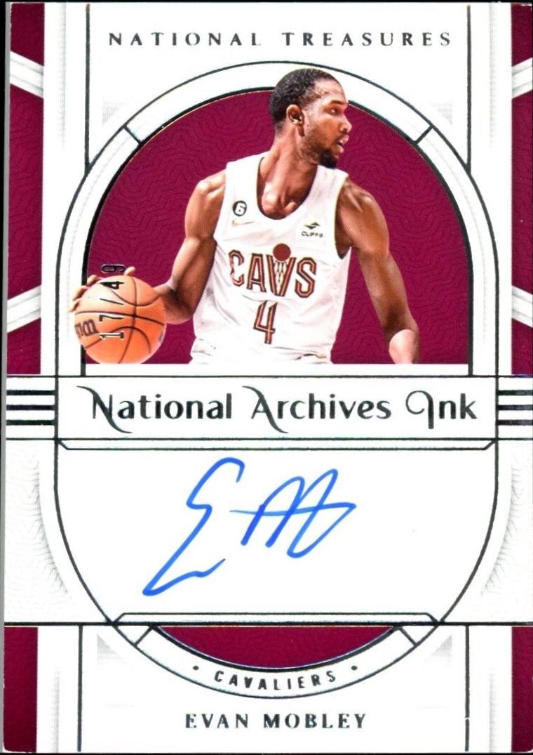 Evan Mobley #8 Basketball Cards 2023 Panini National Treasures Archives Ink