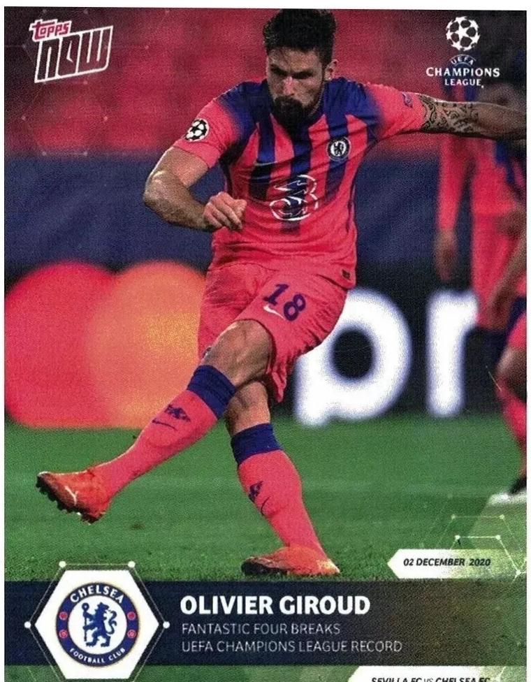 Olivier Giroud #30 2020 Topps Now UEFA Champions League