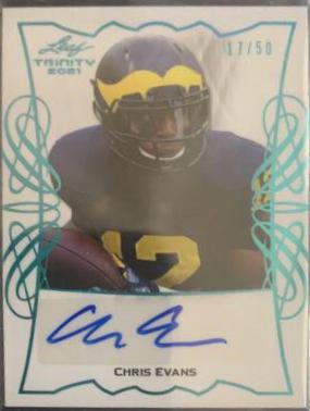 Chris Evans #TPA-CE1 Football Cards 2021 Leaf Trinity Portrait Autographs