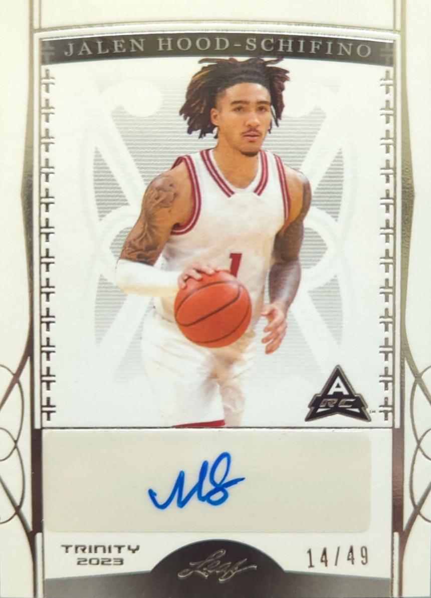 Jalen Hood-Schifino #CA-JHS 2023 Leaf Trinity Clear Autograph Basketball