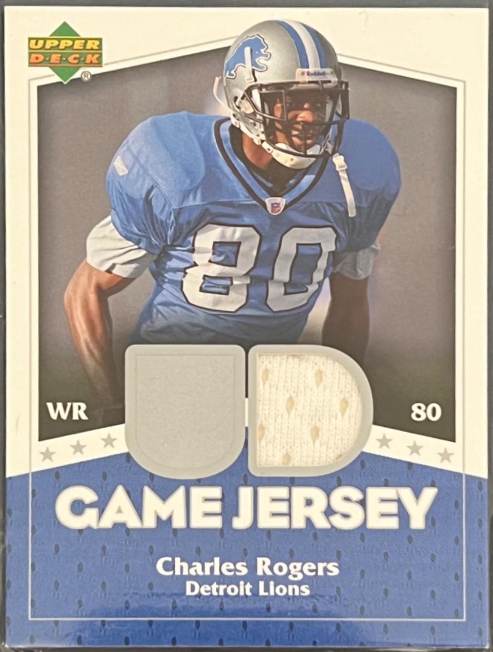 Charles Rogers #UDGJ-CR Football Cards 2007 Upper Deck Game Jersey