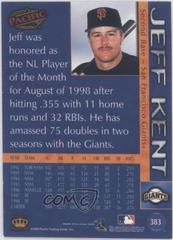 Jeff Kent #383 Baseball Cards 1999 Pacific Prices