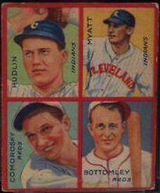 Bottomley, Comorosky [Hudlin, Myatt] Baseball Cards 1935 Goudey 4 in 1