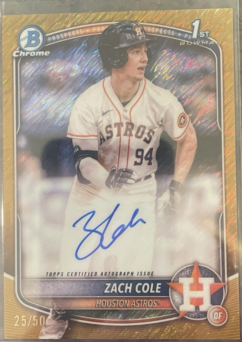 Zach Cole [Gold Shimmer Refractor] #CPA-ZC