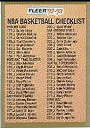 Checklist 3 #264 Basketball Cards 1992 Fleer