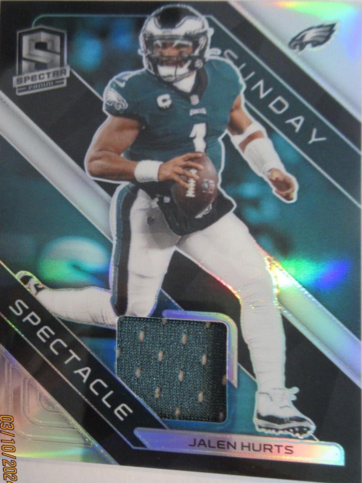 Jalen Hurts #3 Football Cards 2023 Panini Spectra Sunday Spectacle