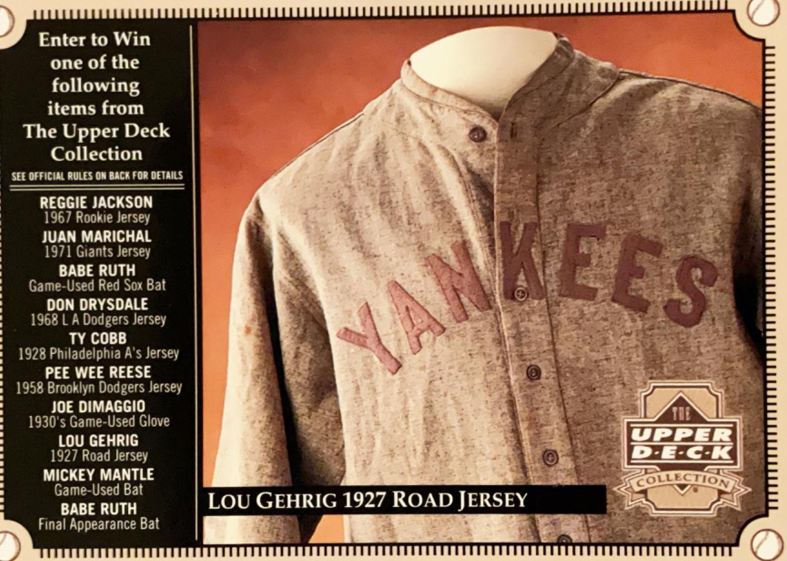 Lou Gehrig 1927 Road Jersey Baseball Cards 2000 Upper Deck Collection