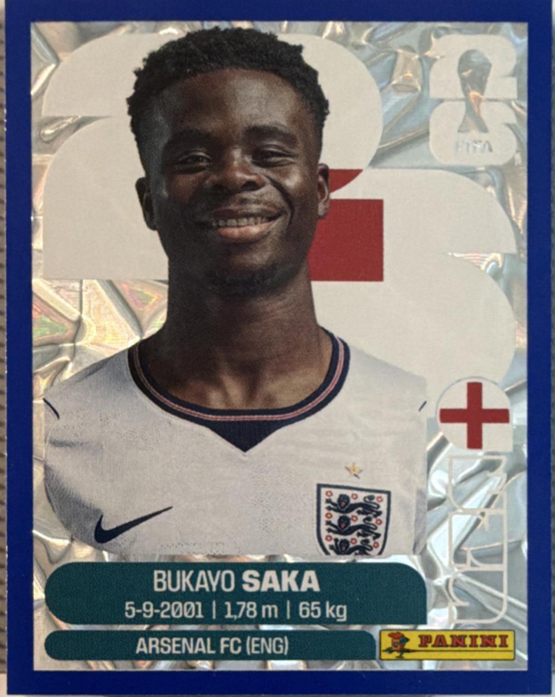 SAKA☆ページ Bukayo Saka [Blue Crumple] #ENG17 Prices | 2026 Panini FIFA World