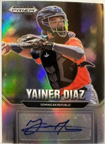 Yainer Diaz #AU-YD Baseball Cards 2022 Panini Prizm Draft Picks Autographs