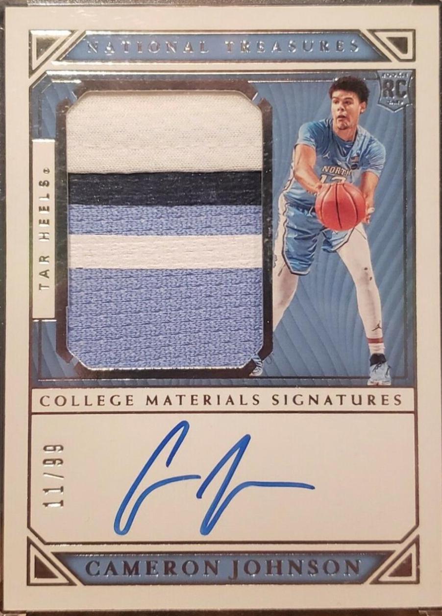Cameron Johnson #99 Basketball Cards 2019 Panini National Treasures Collegiate College Materials Signatures